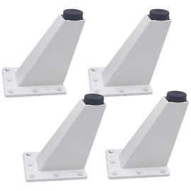 4 Pcs 8cm Réglable Meuble En Métal Pied Épais Alliage D¿Aluminium Table Armoires Pieds Canapé-Lit Meuble Tv Pieds -Blanc