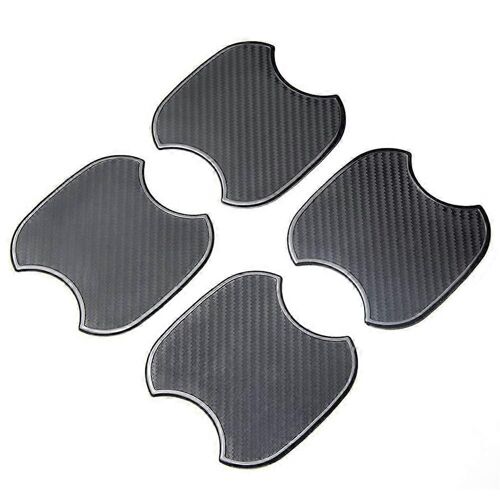 4 Pcs Universel Tpu 3d Fibre De Carbone Texture De Voiture Poignée De Porte Bol Peinture Scratch Personnaliser Tampon De Protection Autocollant (M)