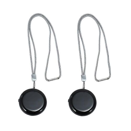 Personnel Portable Purificateur D'air Collier Mini Portable Assainisseur D'air Ioniseur Générateur D'ions Négatifs Noir 2 Pcs