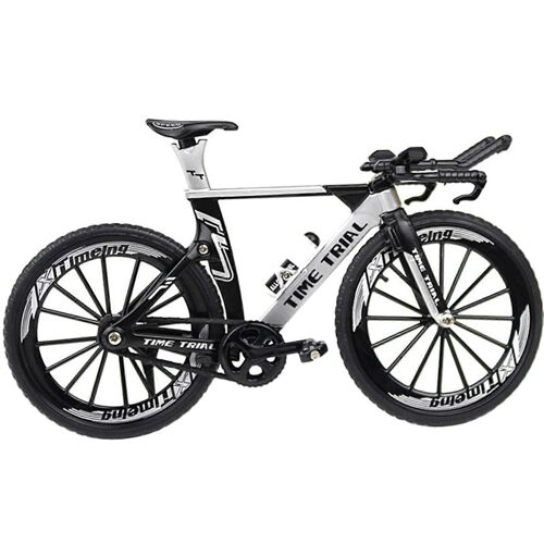 1:10 échelle alliage de métal moulé sous pression vélo Mountain TT vélo modèle Mini vélo modèle de décoration artisanat pour la maison blanc