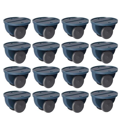 16 pcs roulettes adhésives boîte de rangement poulie meubles roulettes fixes collables pour roues bleu