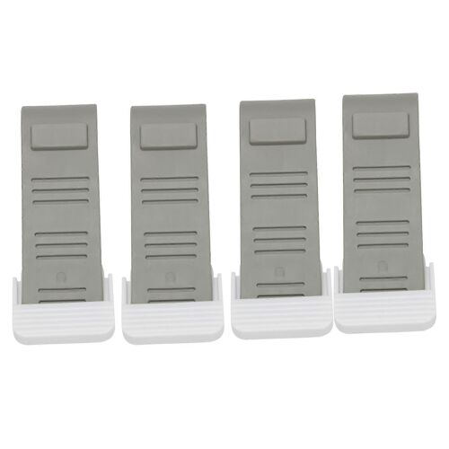 Butée de porte en caoutchouc, cale d'arrêt de porte avec support de porte, fonctionne avec toutes les surfaces de sol (4 pièces, gris)