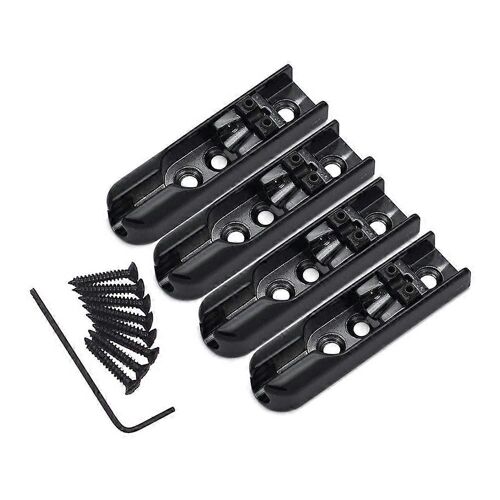 Chevalet De Guitare À Corde Unique 4sets Pour Remplacement De Pièces De Guitares Basses Électriques, Noir