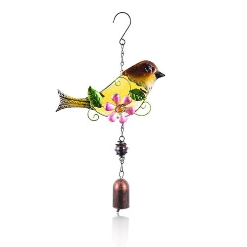 Carillons éoliens d'oiseau pour l'extérieur,carillon éolien ornement suspendu,carillons éoliens d'oiseau en verre décor suspendu pour jardin arrière-cour c