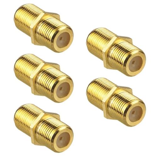 Connecteur de câble coaxial 5 pièces, adaptateur plaqué or de type F RG6 femelle à rallonge de câble coaxial femelle pour câbles TV