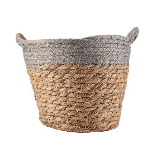 Pot de fleur tissé en paille naturelle pliable Panier tissé Fleur Plante Décoration d'intérieur Accessoires de rangement de jardin, A