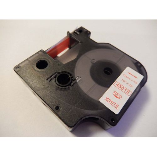 vhbw Ruban compatible avec Dymo LabelManager 350, 350D, 360D, 400, 420P, 450, 450D, 500, 500TS imprimante d'étiquettes 12mm Rouge sur Blanc
