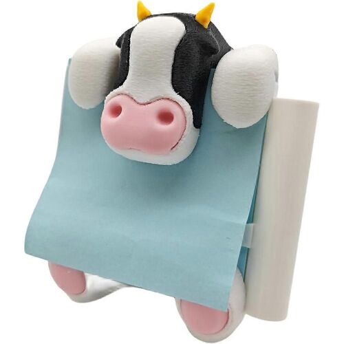 Cow Sticky Note Holder Pops Up Distributeur De Notes Avec Porte-Stylo, Distributeur De Notes Pour Accessoires De Bureau À Domicile Noir