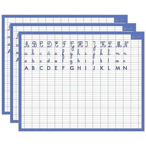 Bouchut Lot De 3 Ardoises Rigide Effaçable À Sec "Alphabet & Seyes" 21 X 26,5 Cm