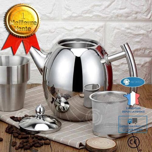 Pichet à olives en acier inoxydable INN® 1L Avec passoire L'extérieur est fin et poli