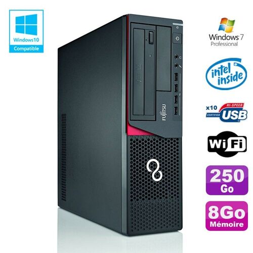 PC Fujitsu E720 E85+ SFF G3220 3GHz 8Go 250Go Graveur WIFI W7