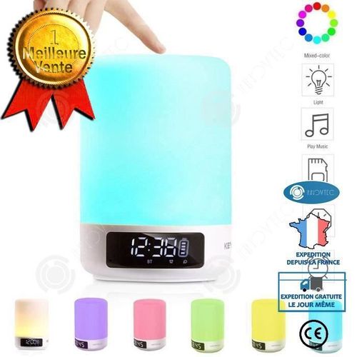 Inn Haut-Parleur Bluetooth Sans Fil Lampe De Chevet Tactile Horloge Réveil Avec Affichage À Led Pour Iphone Ipad Android