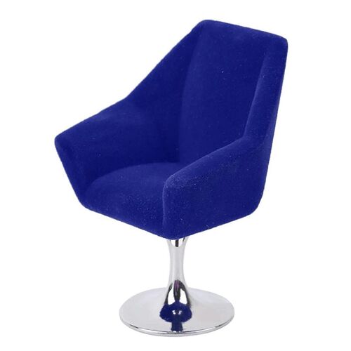 1:12Mini fauteuil, mini fauteuil de flocage miniature pour décorer l'accessoire bleu