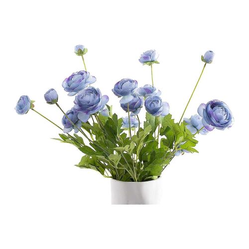 Fleurs en soie artificielle perse renoncule asiatique renoncule fleur de céleri 5 pcs, pour Arrangement de fleurs Home Decor(bleu)