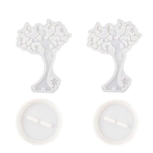 2 Ensembles De Présentoir De Bijoux Moule En Résine, Étagère À Bijoux Époxy Moule De Coulée Pour La Fabrication De Boucles D'oreilles Porte-Collier