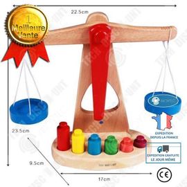 Inn® Jeux Éducatifs 2 Ans Bois Couleurs Enfant Bébé Fille Garçon Maternelle Jouet Éveil Apprentissage De La Pesée Coordination Réfle