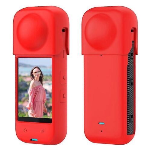 Housse de protection en silicone Protecteur de caméra anti-rayures pour accessoires de caméra d'action insta 360 x4 rouge