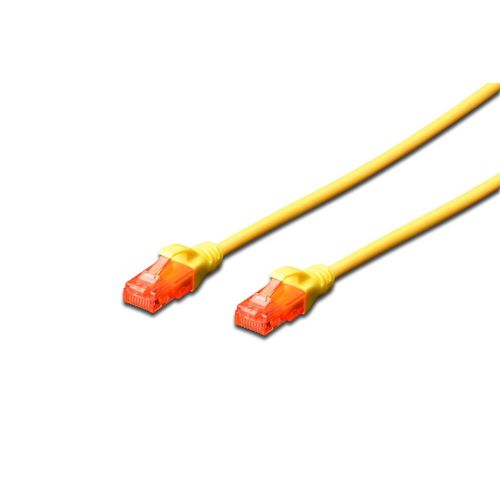 DIGITUS Professional - Cordon de raccordement - RJ-45 (M) pour RJ-45 (M) - 2 m - UTP - CAT 6e - IEEE 802.3 - sans halogène, moulé, sans crochet - jaune