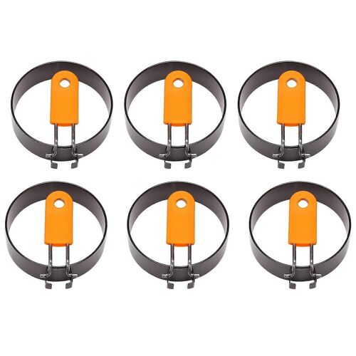 Paquet De 6 ?Ufs En Acier Inoxydable, Anneau D'oeufs Pour Faire Frire Des ?Ufs Mcmuffins, Oeuf Avec Poignée Anti-Brûlure