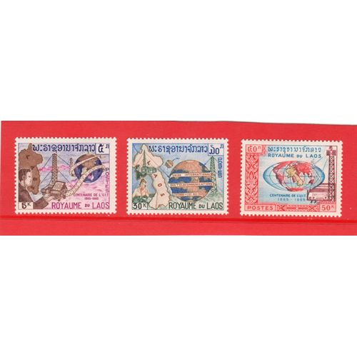 Timbres-Poste Du Laos (Centenaire De L'union Internationale Des Télécommunications)
