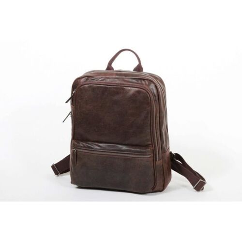 Sac à dos Gérard Henon Outland en Cuir de Vachette vieilli pleine fleur GH 8366 - Marron - Cuir - Homme