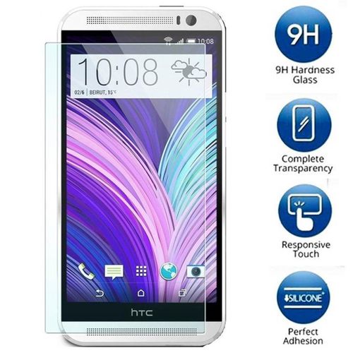Film Protecteur En Verre Trempé Htc One M8 Transparent Anti-Rayures