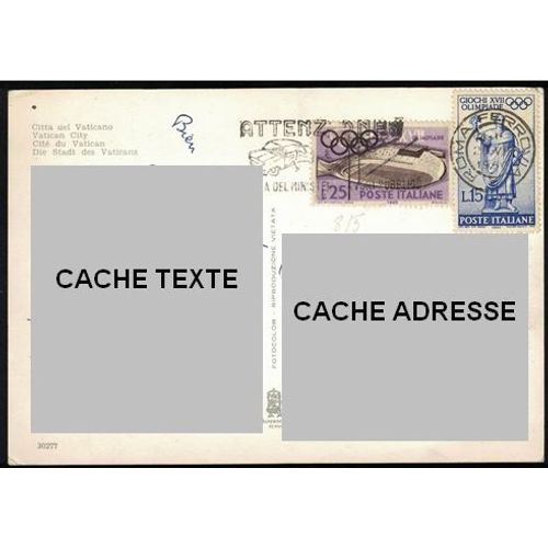 Italie 1960 Oblitérés Used Lot 2 Sénateur Romain Et Stade Xvii Jeux Olympiques Sur Cp Cité Du Vatican