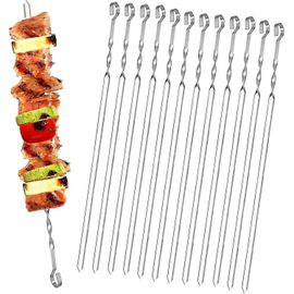 Brochettes De Barbecue En Acier Inoxydable, 20 Pièces, Brochettes De Kebab En Acier Inoxydable, Bâtonnets De Brochettes Réutilisables, Gril De Kebab De 50 Cm