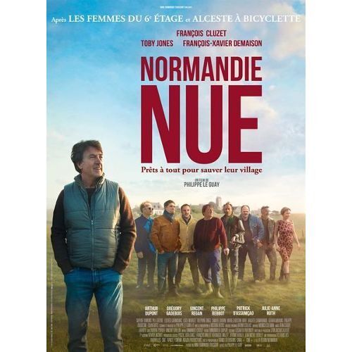 Normandie Nue - François Cluzet - Philippe Le Guay - Toby Jones - Affiche De Cinéma Pliée 120x160 Cm