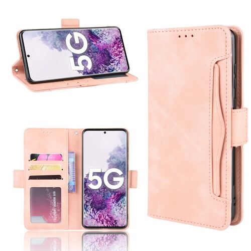 Coque Samsung Galaxy S20 Plus 5g,Etui Pour Samsung Galaxy S20 Plus 5g,Coque Multi-Cartes Pour Samsung Galaxy S20 Plus 5g,Etui En Cuir Pu Premium Housse Pour Samsung Galaxy S20 Plus 5g,Rose