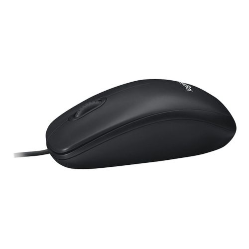 Logitech M100 - Souris - droitiers et gauchers - optique - 3 boutons - filaire - USB - noir