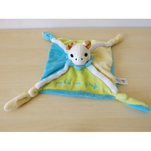 Doudou Sophie La Girafe Bleu Vert Vulli