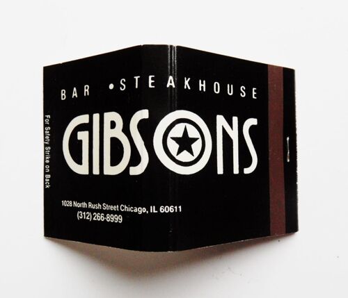 Pochette Allumettes Gibsons Bar Steak House Chicago Usa