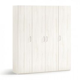 Armoire 4 Portes 224,9 X 57,5 X 220 Cm Finition Chêne Blanchis