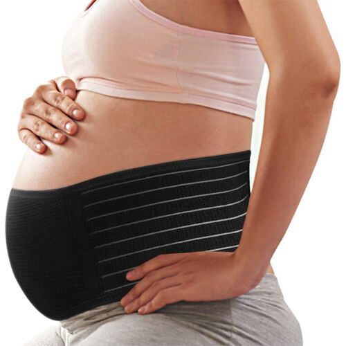 Ceinture De Maternité Ceinture De Grossesse Lombaire Dos Abdominal Support Pour Femme Enceinte, Noir,Xl