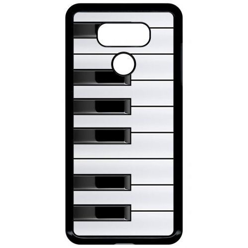 Coque Pour Smartphone - Touche De Piano Noir Et Blanc - Compatible Avec Lg G6 - Plastique - Bord Noir