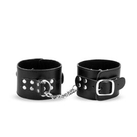 Menottes en cuir Rembourrées pour Poignets Noir-Rouge