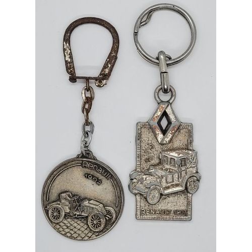 Porte Cles Publicitaires / Lot De 2 Anciens Métal Renault