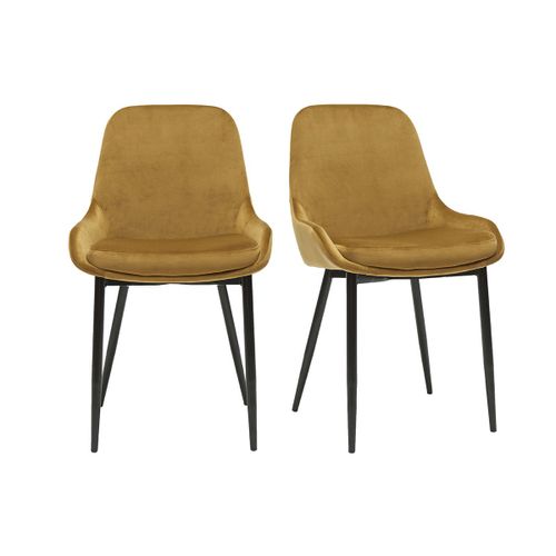 Chaises En Velours Bronze (Lot De 2) Holo