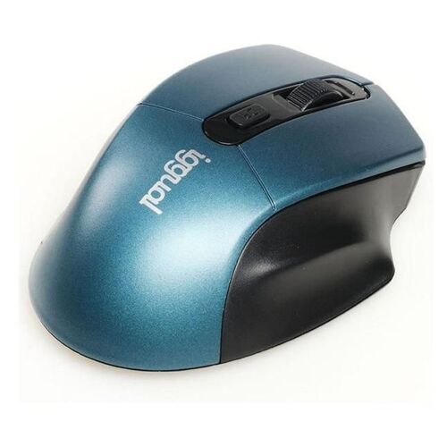 iggual ERGONOMIC-L-1600DPI - Souris - ergonomique - L size - pour droitiers - optique - 4 boutons - sans fil - 2.4 GHz - récepteur sans fil USB - lead blue - boîte de suspension