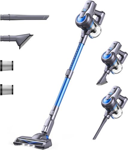 Aspirateur Balai sans Fil 6 en 1 200W bleu gris