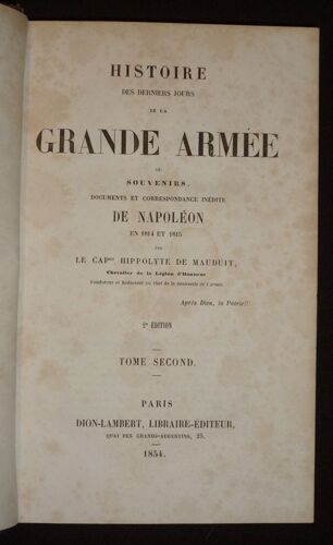Histoire Des Derniers Jours De La Grande Armée Ou Souvenirs, Documents Et Correspondance Inédite De Napoléon En 1814 Et 1815 (Tome 2)
