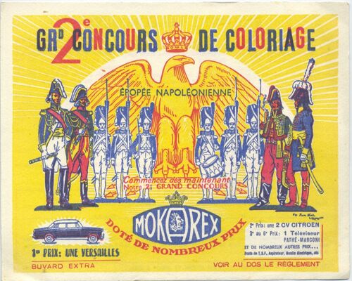 Buvard Du Café Mokarex, Publicité Pour Concours De Coloriage