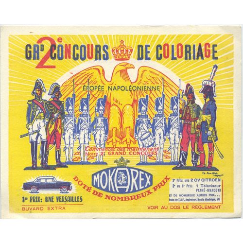 Buvard Du Café Mokarex, Publicité Pour Concours De Coloriage