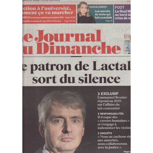 Le Journal Du Dimanche / Jdd / 14-01-2018 N°3705 : Diane Kruger (1/2p) - Zinédine Zidane (1/2p) - Indochine (1/4p Pub Rfm) - Paul Auster (1p) - Frances Mcdormand (1p)