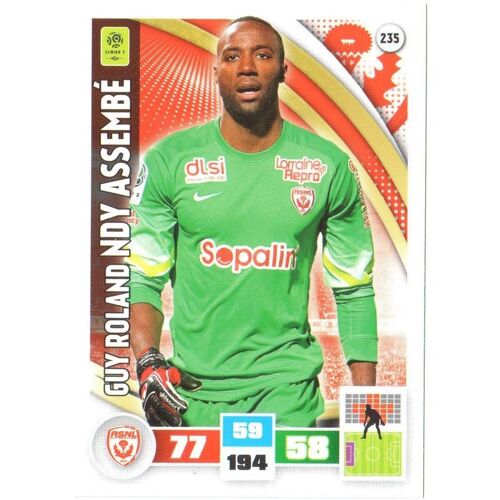 N° 235 - Carte Adrenalyn 2016 / 2017 - Guy Roland Ndy Assembé - Nancy