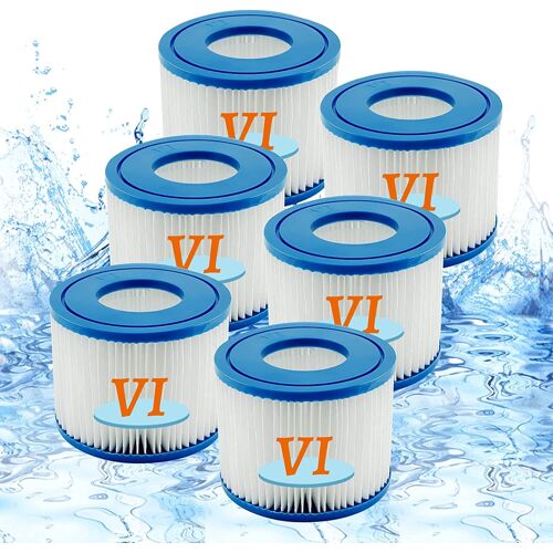 Lot de 6 Bestway 58323 Lay-Z-Spa Cartouche filtres de type VI,filtre de piscine