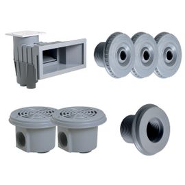 Kit pièces à sceller Gris Clair pour piscine 8 x 4 m - Hayward