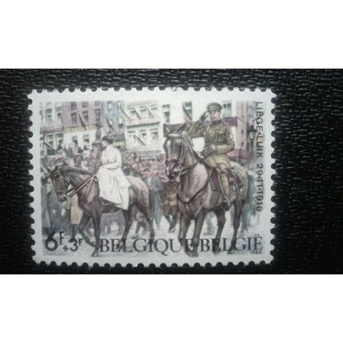 Timbre Belgique ( Yt 1476 ) 1968 Armistice