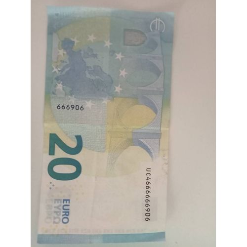 Billet 20 Euros 6 Chiffres Horizontal Identique